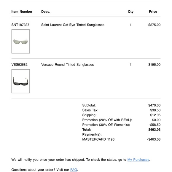 Versace Round Tinted black cat eye Sunglasses - Picture 4 of 4